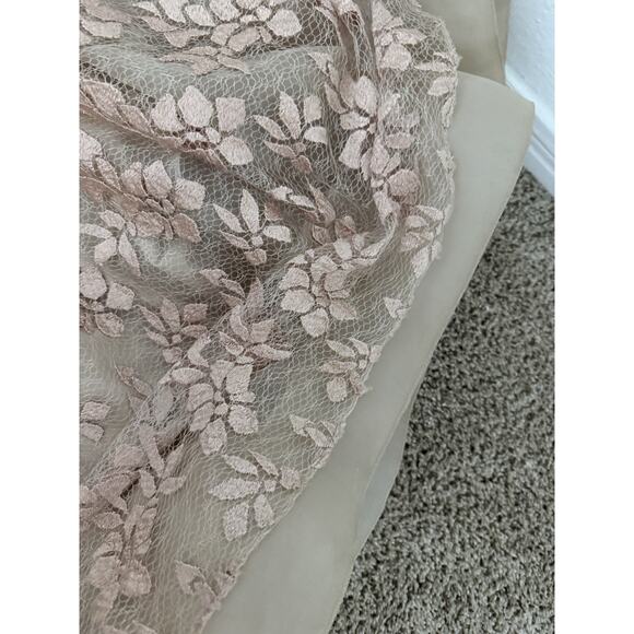 Alice + Olivia Nude Lace Gown Bustier leather t-back - Picture 11 of 12